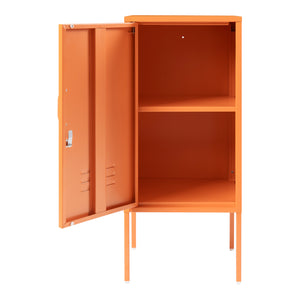 Armadietto Hausjärvi Comodino in Acciaio con Serratura - Arancione [en.casa]