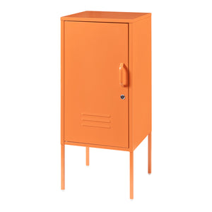 Armadietto Hausjärvi Comodino in Acciaio con Serratura - Arancione [en.casa]