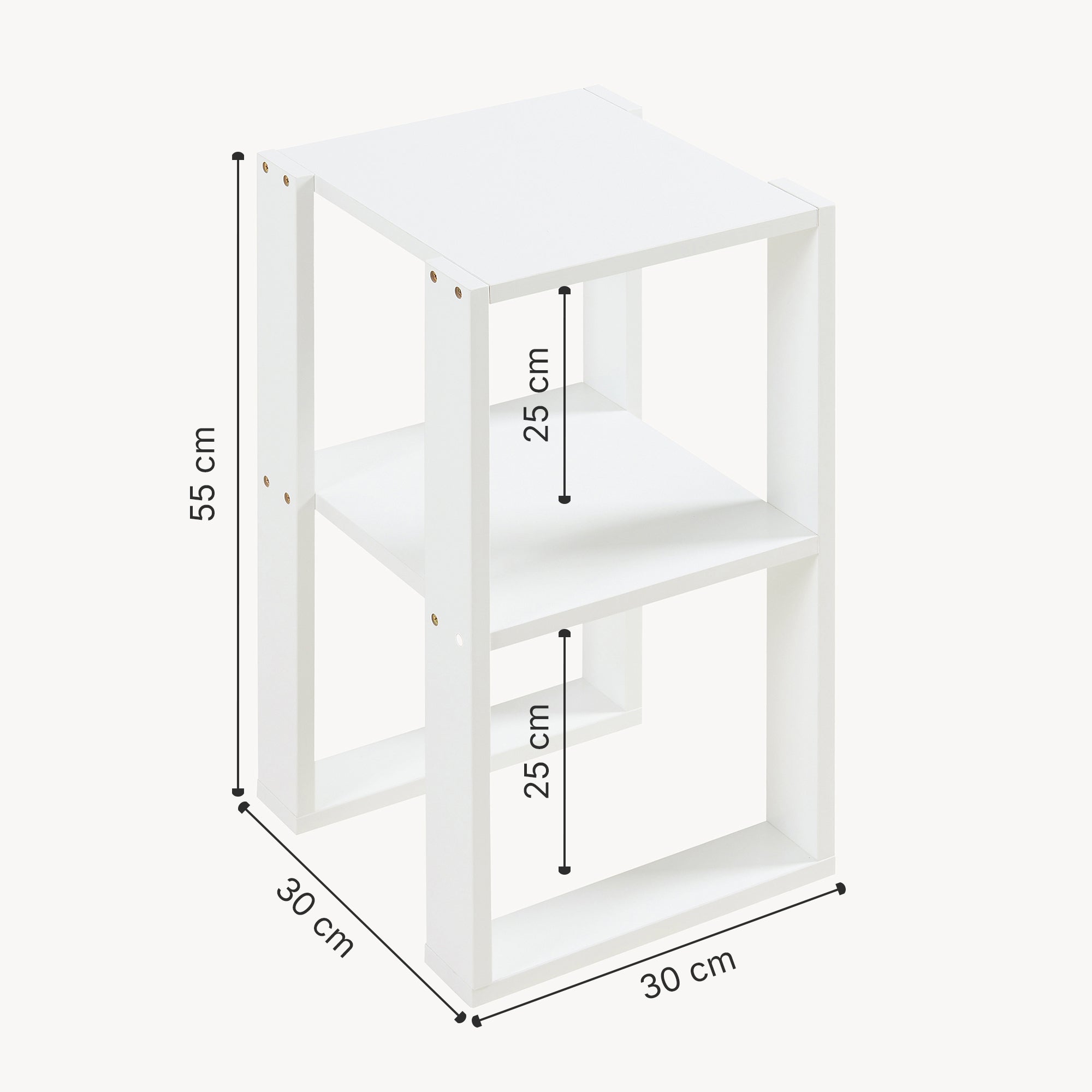 Tavolino da Divano Thyholm Scaffale Basso Multifunzionale 55x30x30 Bianco [en.casa]