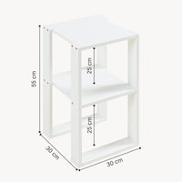 Tavolino da Divano Thyholm Scaffale Basso Multifunzionale 55x30x30 Bianco [en.casa]