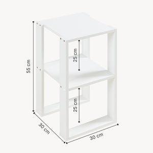 Tavolino da Divano Thyholm Scaffale Basso Multifunzionale 55x30x30 Bianco [en.casa]