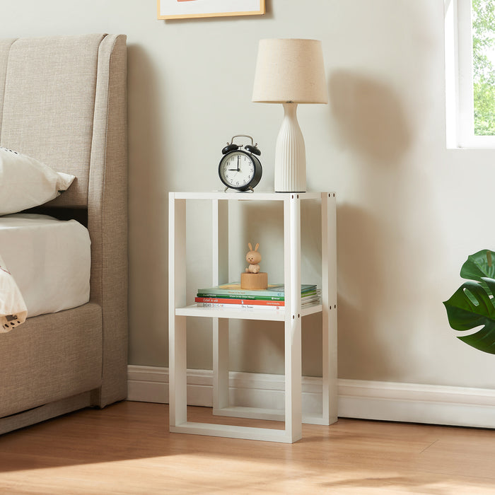 Tavolino da Divano Thyholm Scaffale Basso Multifunzionale 55x30x30 Bianco [en.casa]