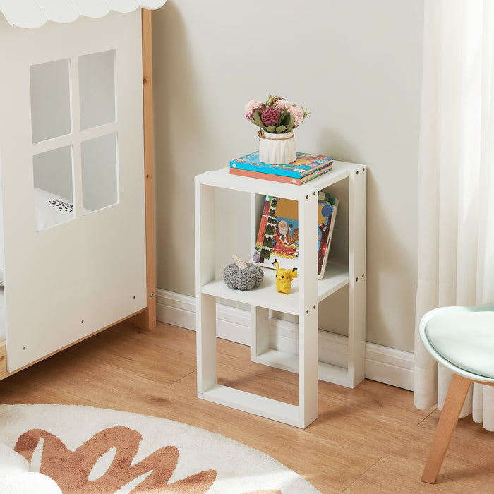 Tavolino da Divano Thyholm Scaffale Basso Multifunzionale 55x30x30 Bianco [en.casa]