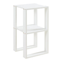 Tavolino da Divano Thyholm Scaffale Basso Multifunzionale 55x30x30 Bianco [en.casa]