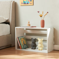 Tavolo Basso Rønde a Forma di Cassetta Frutta Posizionabile in Orizzontale o Verticale 43x64x33cm Bianco [en.casa]