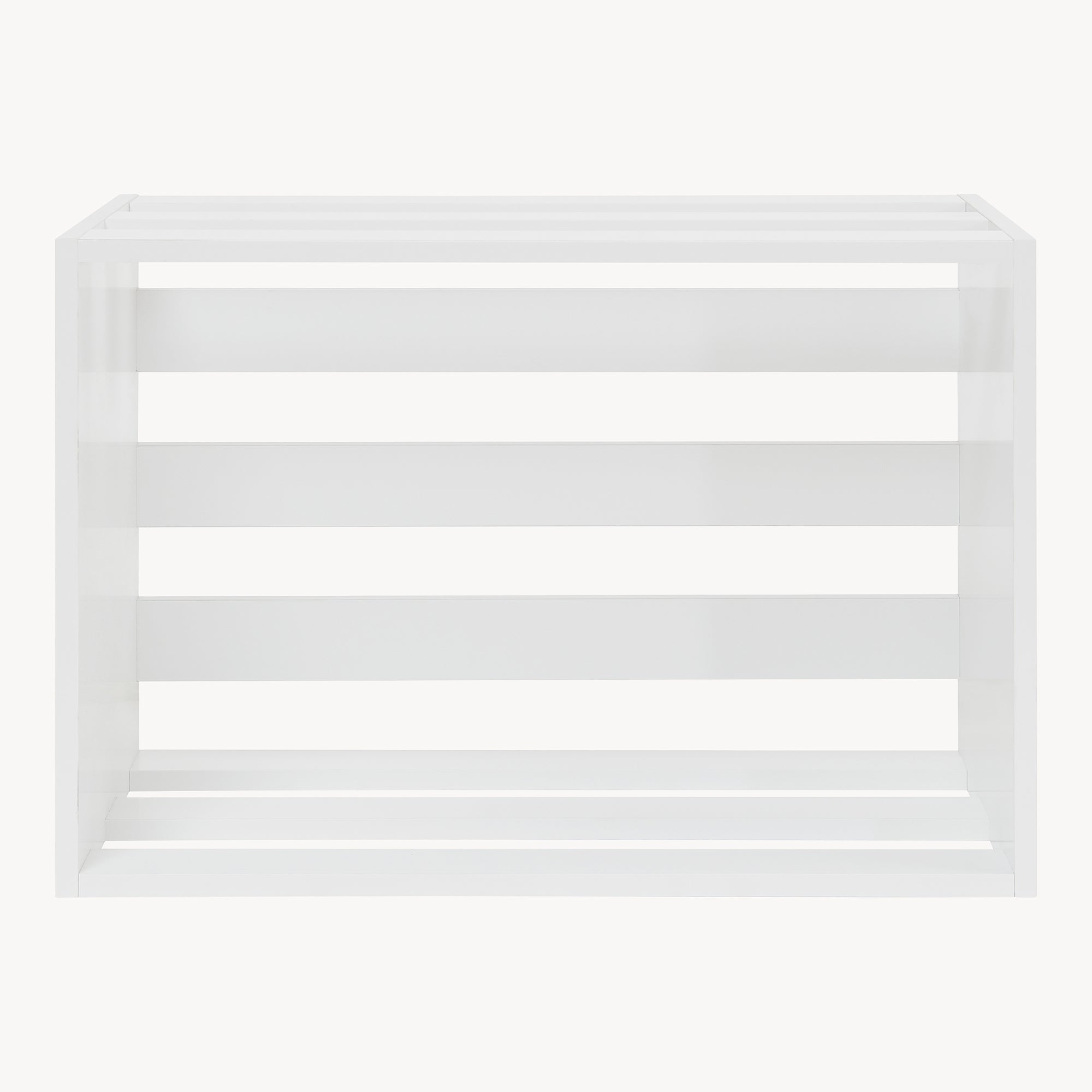 Tavolo Basso Rønde a Forma di Cassetta Frutta Posizionabile in Orizzontale o Verticale 43x64x33cm Bianco [en.casa]