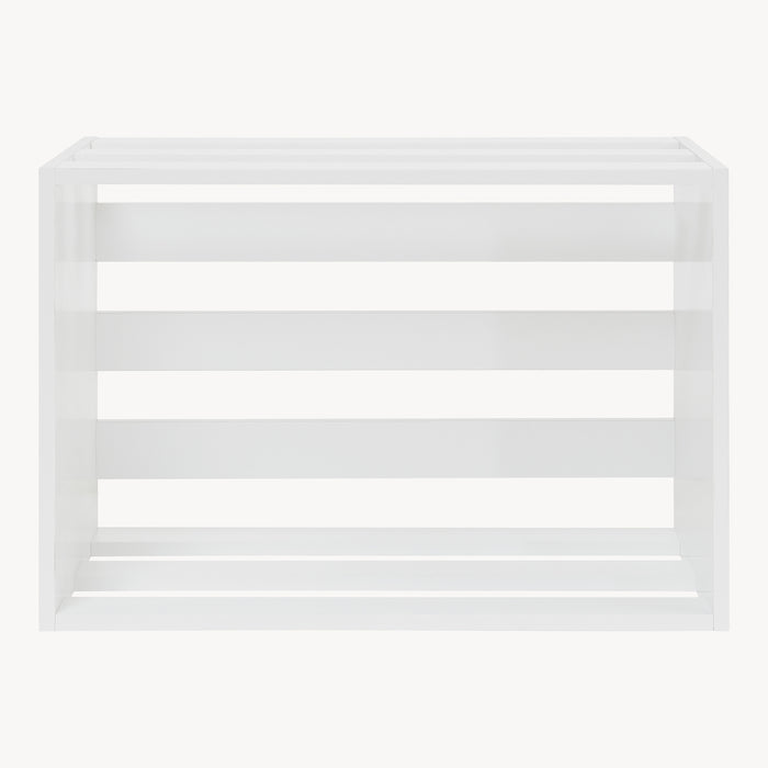 Tavolo Basso Rønde a Forma di Cassetta Frutta Posizionabile in Orizzontale o Verticale 43x64x33cm Bianco [en.casa]