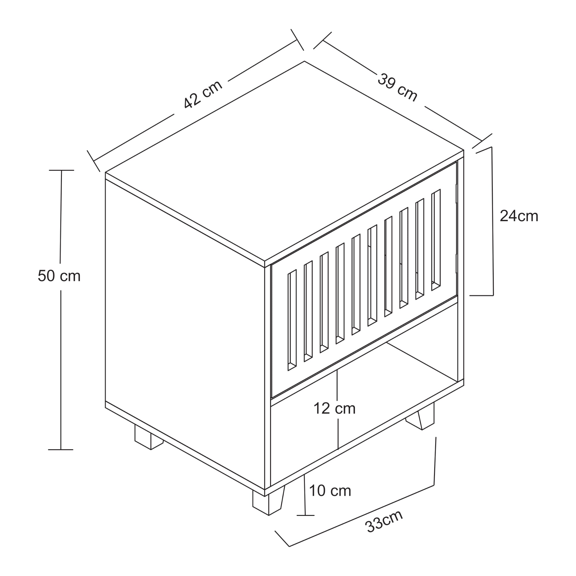Comodino in Bambù Ypäjä con Scomparto Chiuso e Aperto - Naturale [en.casa]