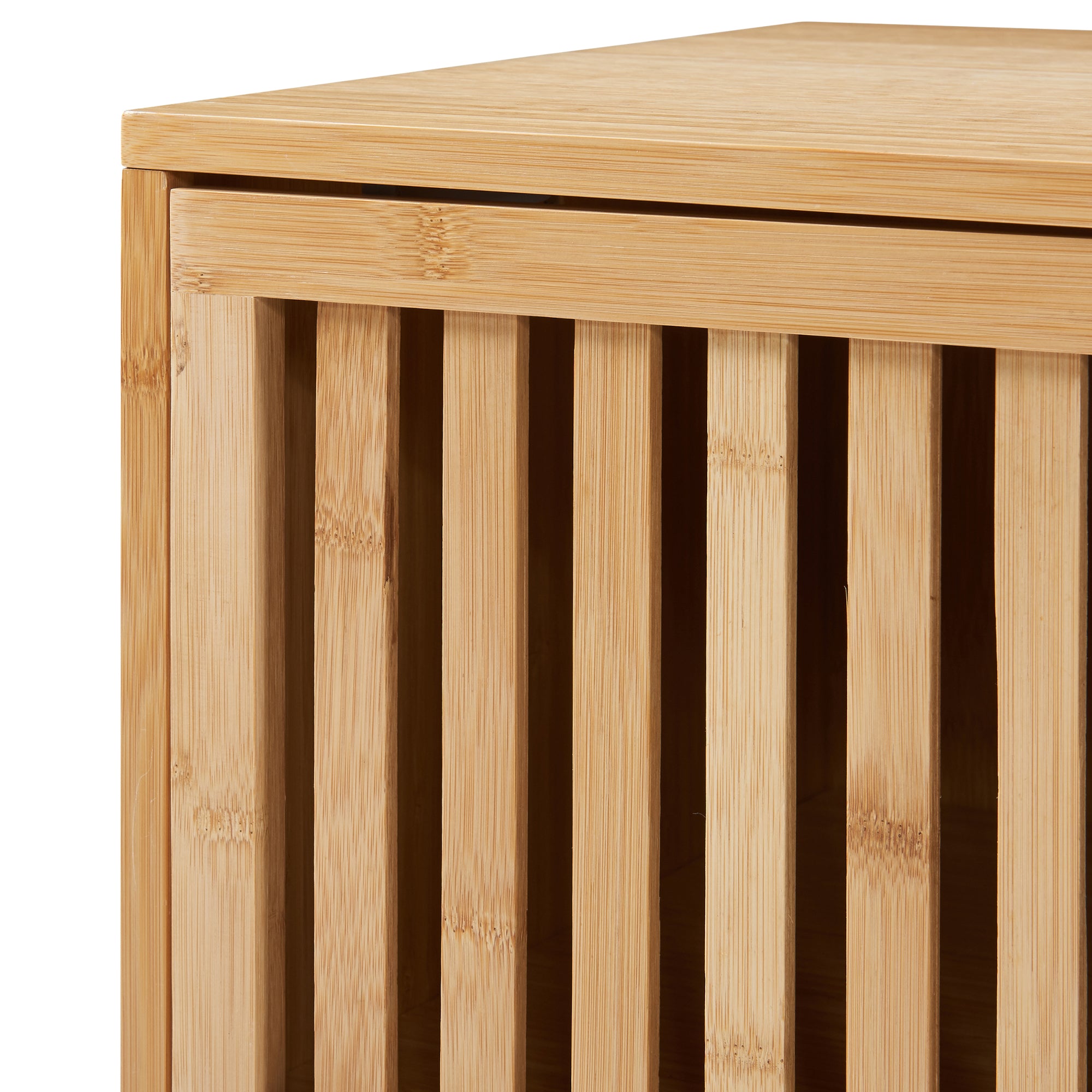 Comodino in Bambù Ypäjä con Scomparto Chiuso e Aperto - Naturale [en.casa]