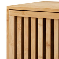 Comodino in Bambù Ypäjä con Scomparto Chiuso e Aperto - Naturale [en.casa]