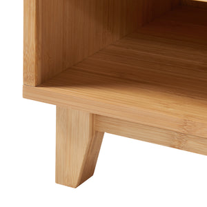 Comodino in Bambù Ypäjä con Scomparto Chiuso e Aperto - Naturale [en.casa]