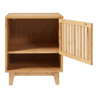 Comodino in Bambù Ypäjä con Scomparto Chiuso e Aperto - Naturale [en.casa]