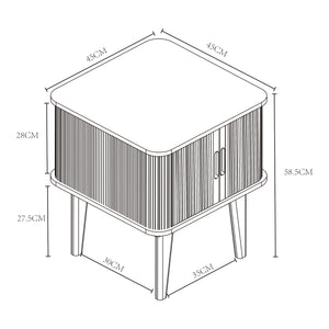 Comodino Tysvær in Bambù con 2 Ante Scorrevoli - Naturale / Bianco Crema [en.casa]