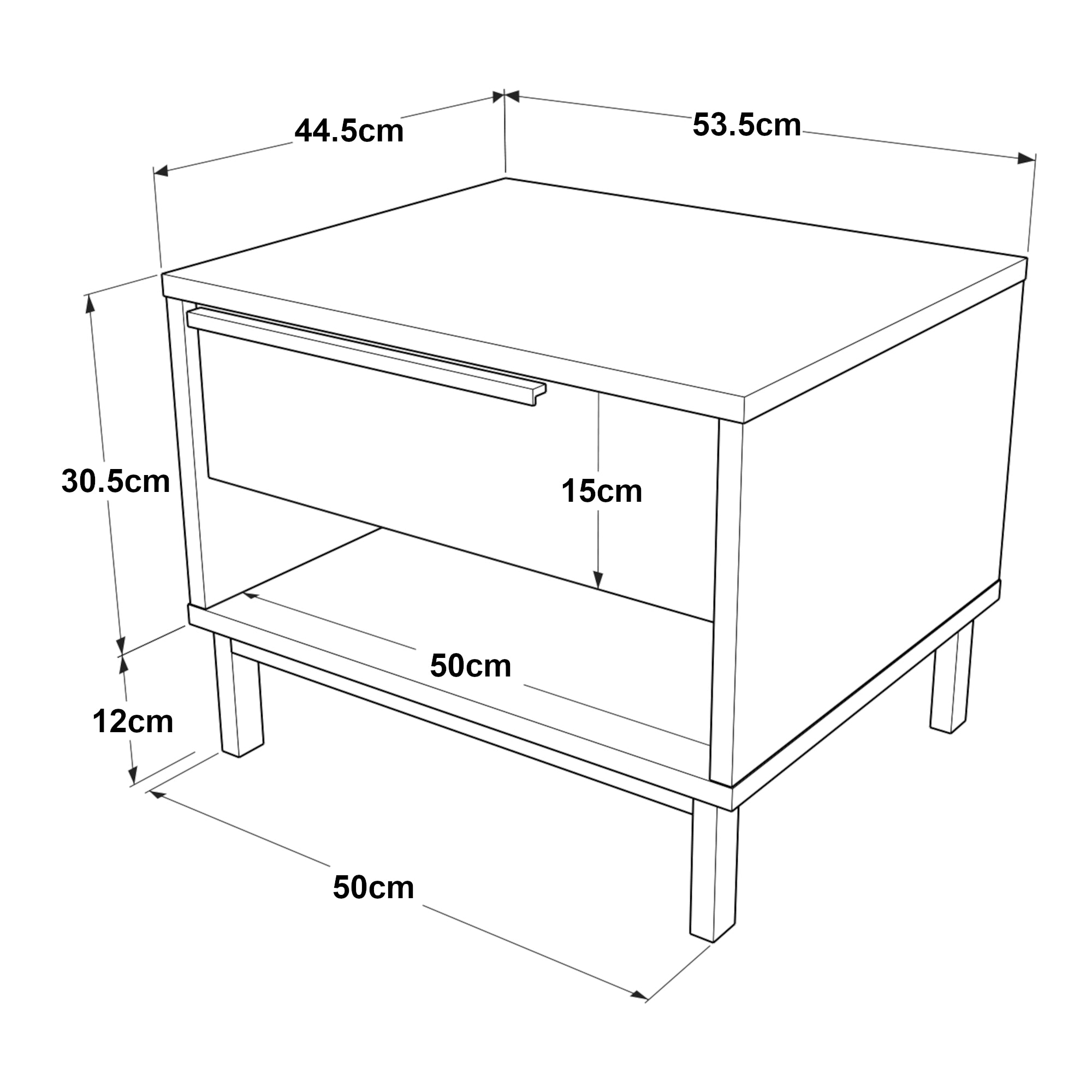 Comodino Kvænangen con Cassetto e Scomparto Aperto - Effetto Rovere / Rattan [en.casa]