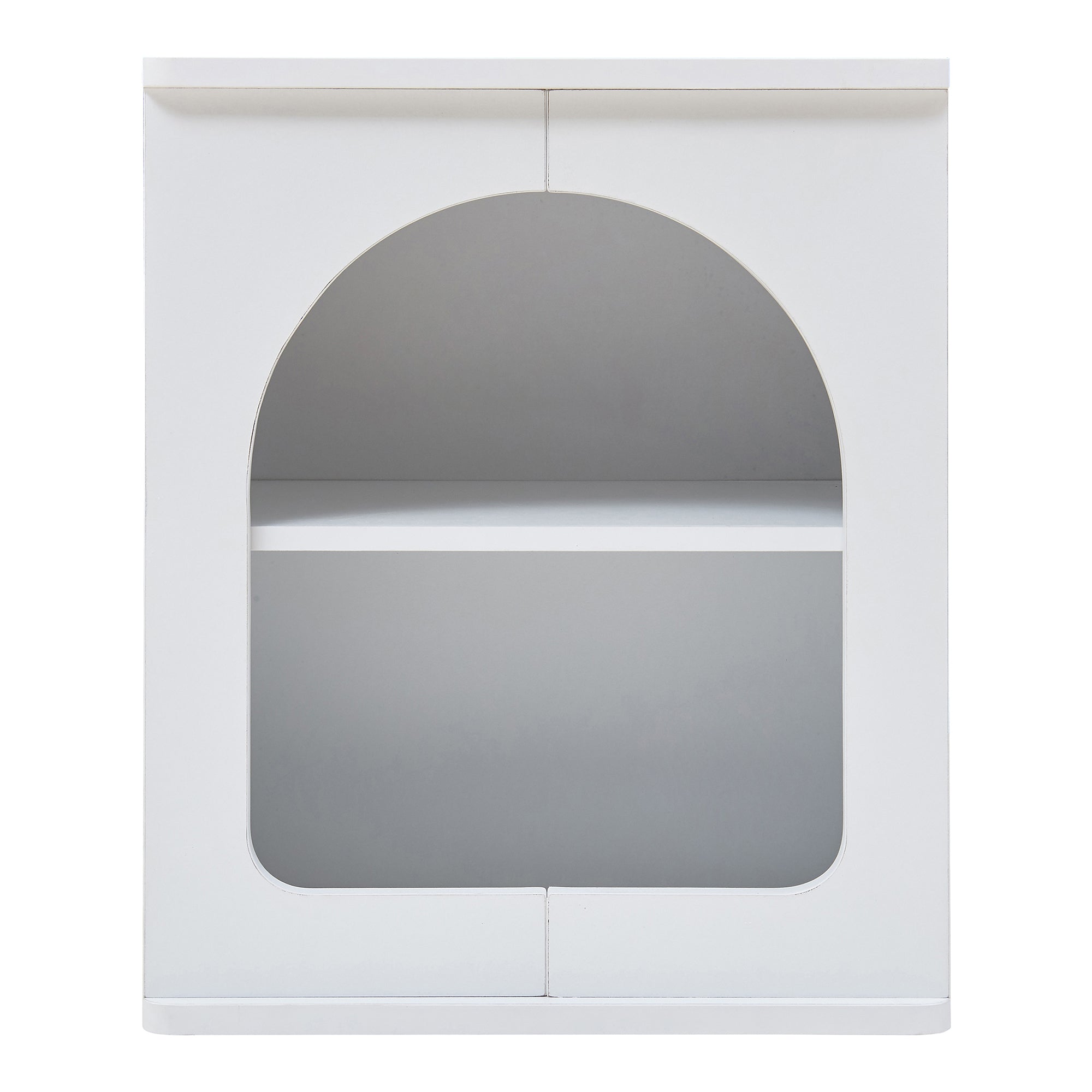 Comodino Trorhun con Ripiano e 2 Vani 48 x 40 x 30 cm - Bianco [en.casa]