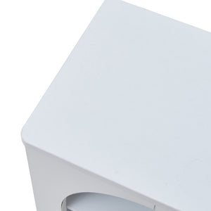 Comodino Trorhun con Ripiano e 2 Vani 48 x 40 x 30 cm - Bianco [en.casa]