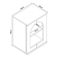 Comodino Trorhun con Ripiano e 2 Vani 48 x 40 x 30 cm - Grigio [en.casa]