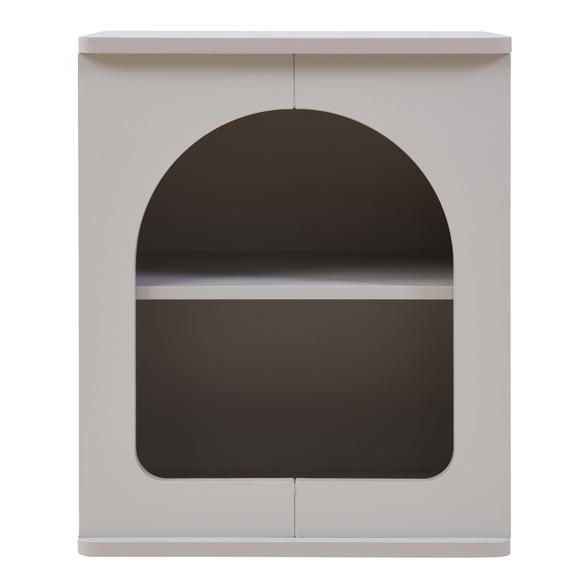 Comodino Trorhun con Ripiano e 2 Vani 48 x 40 x 30 cm - Grigio [en.casa]