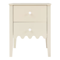 Comodino Luspoo con 2 Cassetti 50 x 40 x 40 cm - Bianco Crema [en.casa]