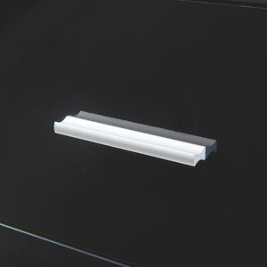 Comodino Aurdal con 3 Cassetti - Nero Lucido [en.casa]