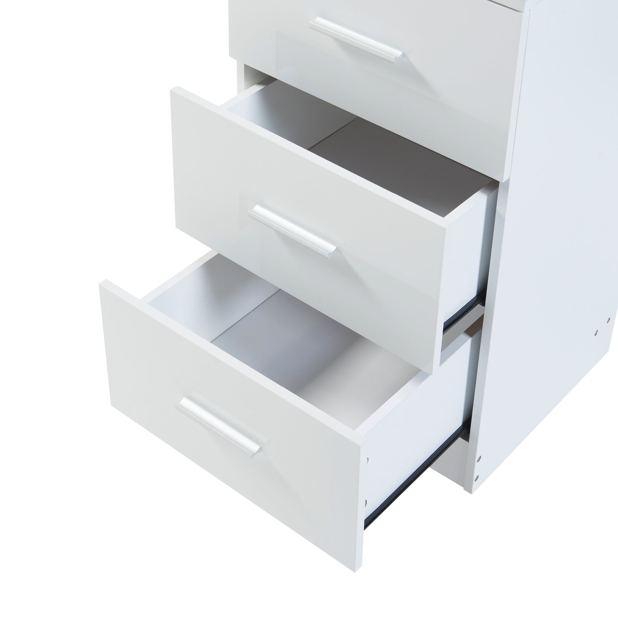 Set di 2 Comodini Aurdal con 3 Cassetti - Bianco Lucido [en.casa]