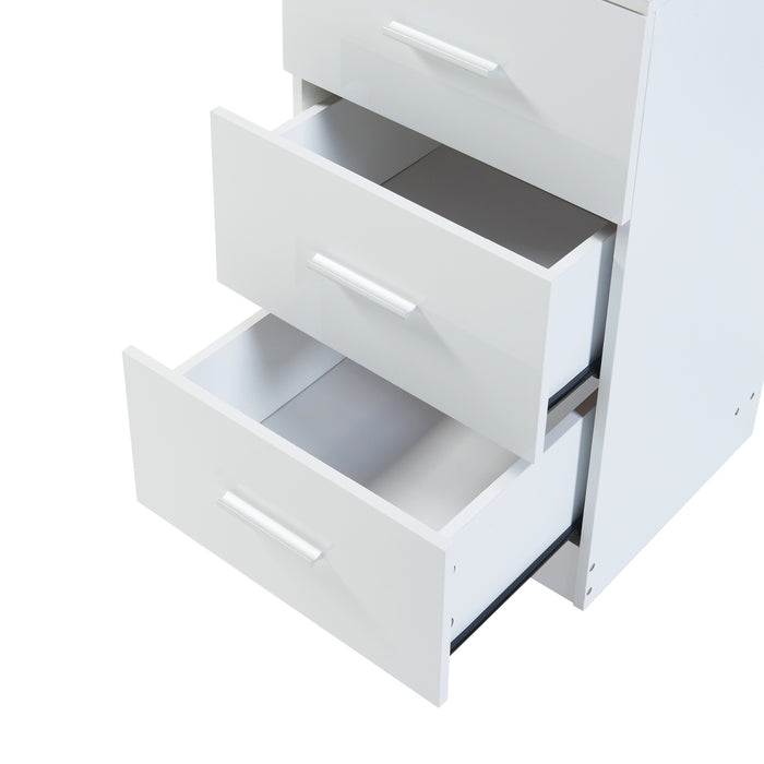 Set di 2 Comodini Aurdal con 3 Cassetti - Bianco Lucido [en.casa]