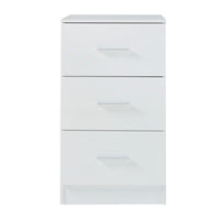 Set di 2 Comodini Aurdal con 3 Cassetti - Bianco Lucido [en.casa]