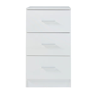 Set di 2 Comodini Aurdal con 3 Cassetti - Bianco Lucido [en.casa]