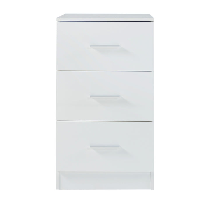 Set di 2 Comodini Aurdal con 3 Cassetti - Bianco Lucido [en.casa]