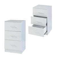 Set di 2 Comodini Aurdal con 3 Cassetti - Bianco Lucido [en.casa]
