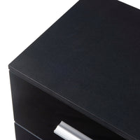 Set di 2 Comodini Aurdal con 3 Cassetti - Nero Lucido [en.casa]