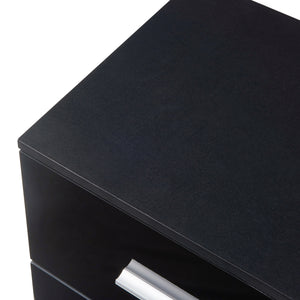 Set di 2 Comodini Aurdal con 3 Cassetti - Nero Lucido [en.casa]