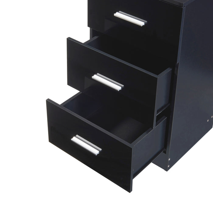 Set di 2 Comodini Aurdal con 3 Cassetti - Nero Lucido [en.casa]