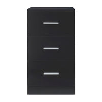 Set di 2 Comodini Aurdal con 3 Cassetti - Nero Lucido [en.casa]