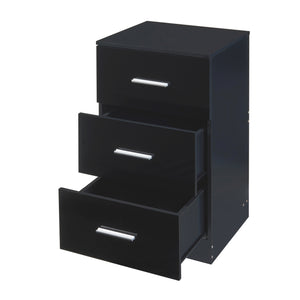 Set di 2 Comodini Aurdal con 3 Cassetti - Nero Lucido [en.casa]