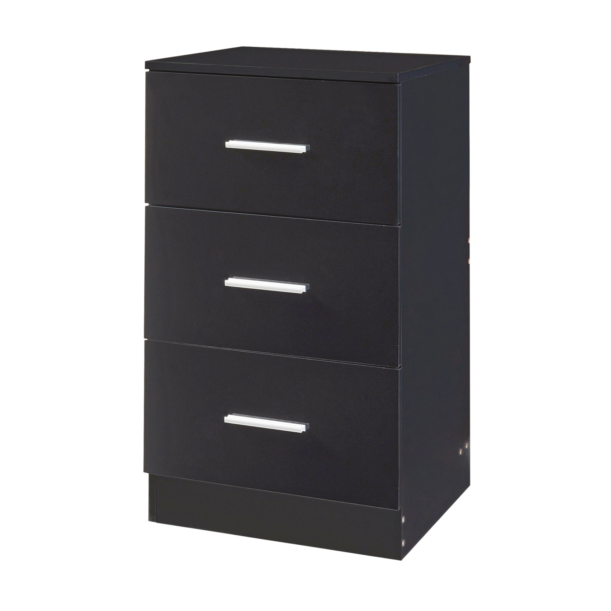 Set di 2 Comodini Aurdal con 3 Cassetti - Nero Lucido [en.casa]