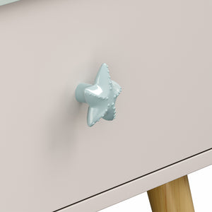 Comodino per Bambini Sandnes con Cassetto 31x38x30 cm Bianco / Menta Verde [en.casa]