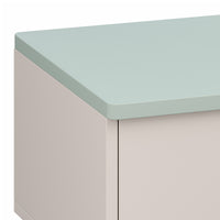 Comodino per Bambini Sandnes con Cassetto 31x38x30 cm Bianco / Menta Verde [en.casa]