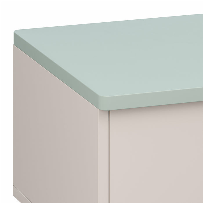 Comodino per Bambini Sandnes con Cassetto 31x38x30 cm Bianco / Menta Verde [en.casa]