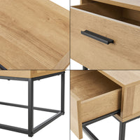 Set da 2 Comodini Lavangen con Cassetto 39 x 55 x 40 cm Nero / Effetto Rovere [en.casa]