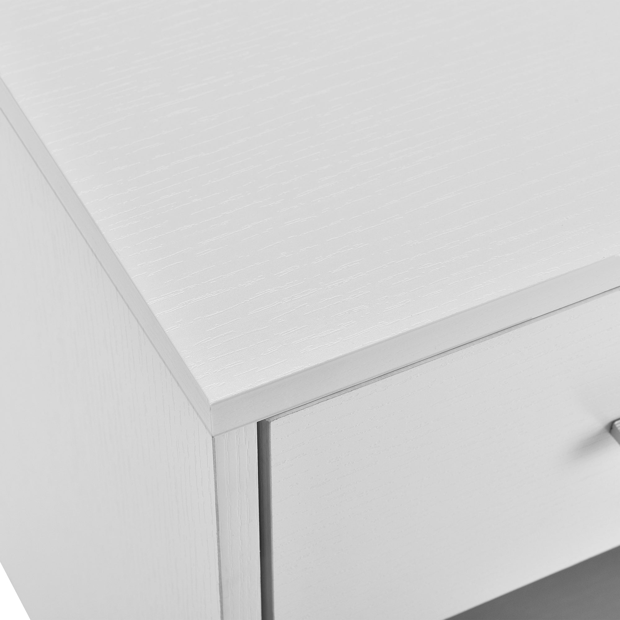 Comodino con Cassetto e Scomparto Aperto 36,5 x 29,5 x 38 cm - Bianco [en.casa]