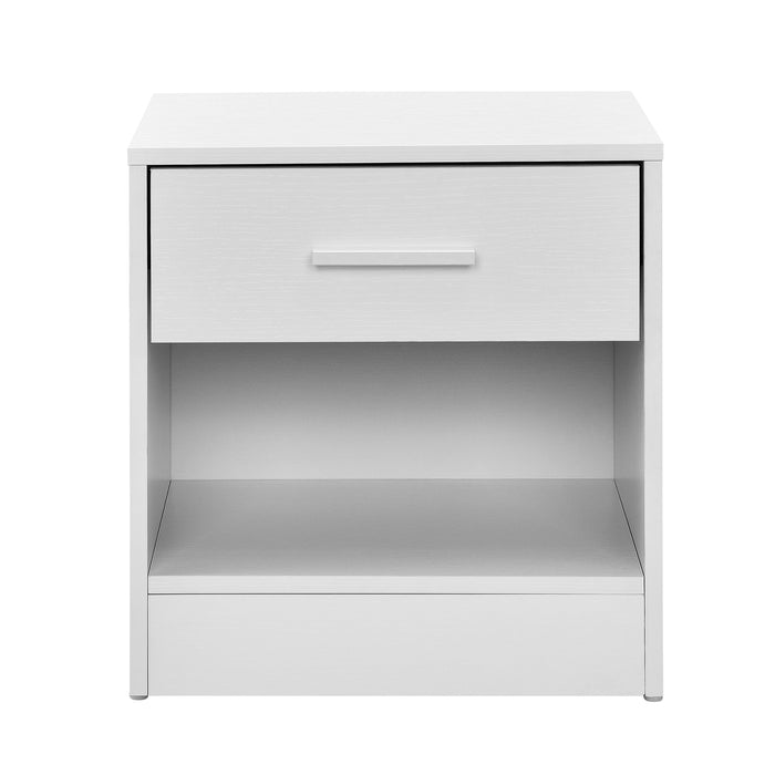 Comodino con Cassetto e Scomparto Aperto 36,5 x 29,5 x 38 cm - Bianco [en.casa]