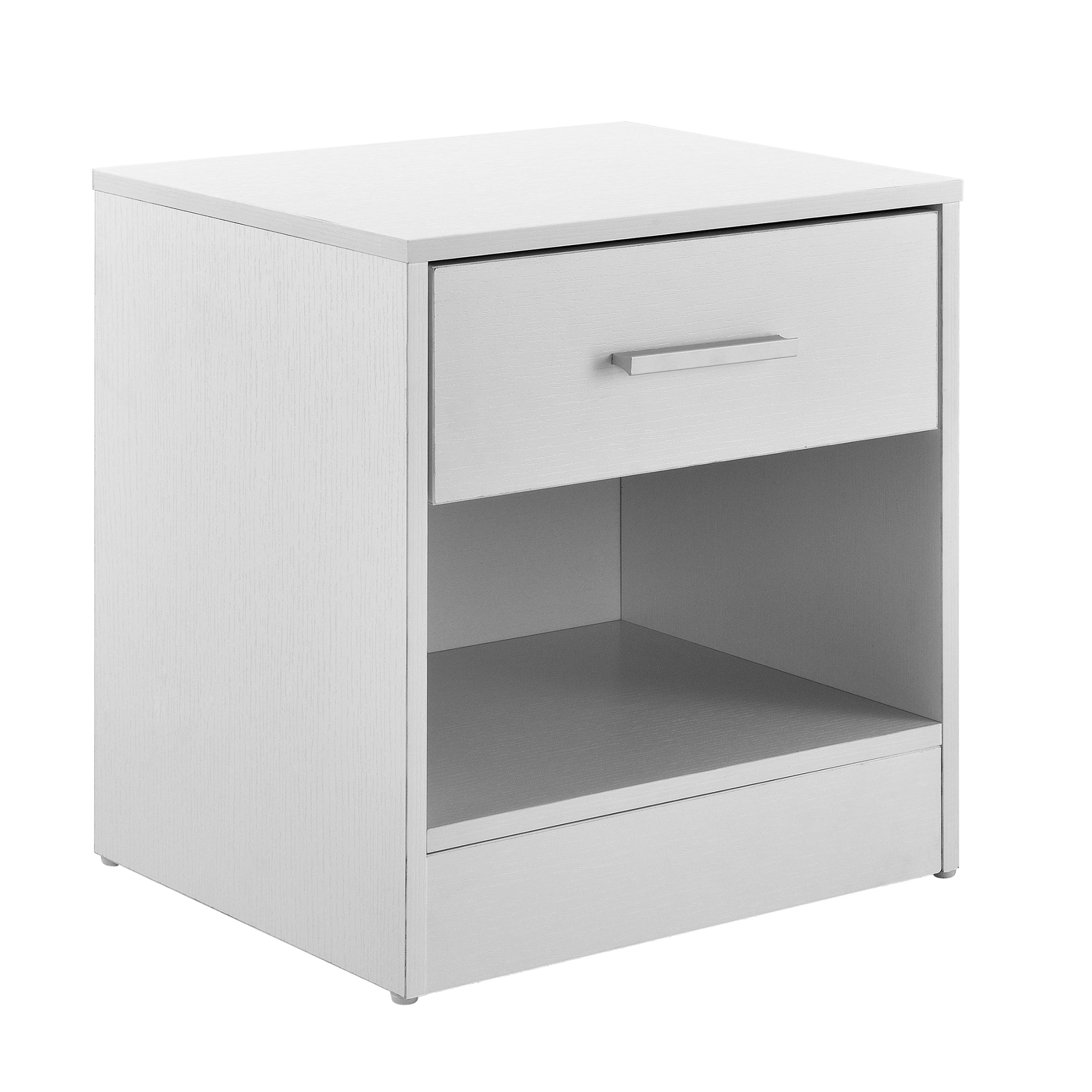 Comodino con Cassetto e Scomparto Aperto 36,5 x 29,5 x 38 cm - Bianco [en.casa]