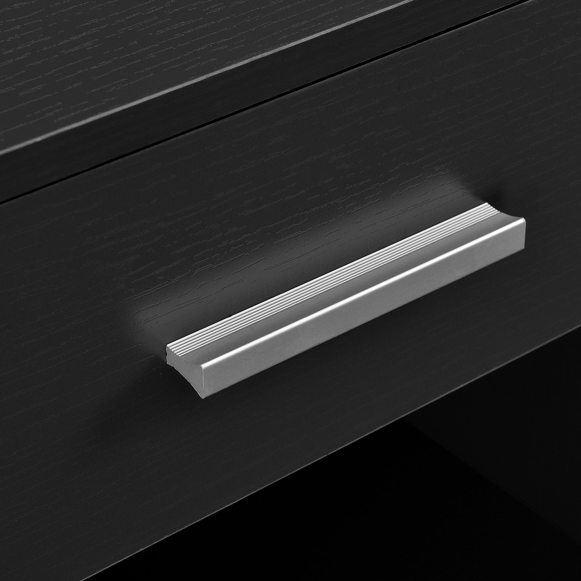 Comodino con Cassetto e Scomparto Aperto 36,5 x 29,5 x 38 cm - Nero [en.casa]