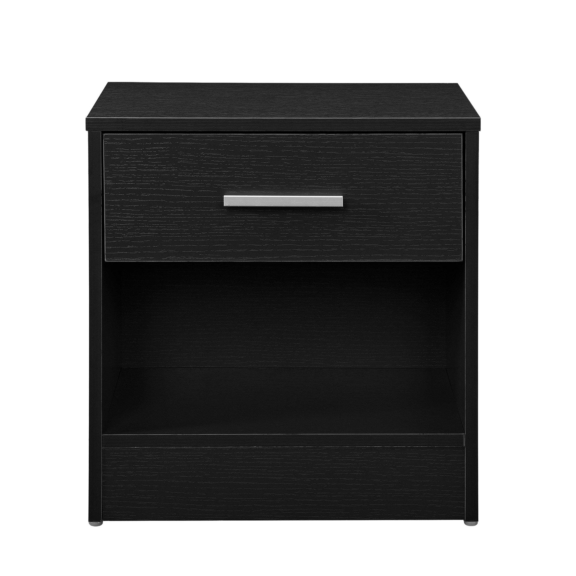 Comodino con Cassetto e Scomparto Aperto 36,5 x 29,5 x 38 cm - Nero [en.casa]