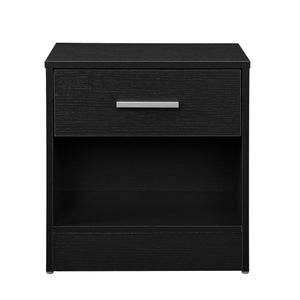 Comodino con Cassetto e Scomparto Aperto 36,5 x 29,5 x 38 cm - Nero [en.casa]