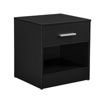 Comodino con Cassetto e Scomparto Aperto 36,5 x 29,5 x 38 cm - Nero [en.casa]