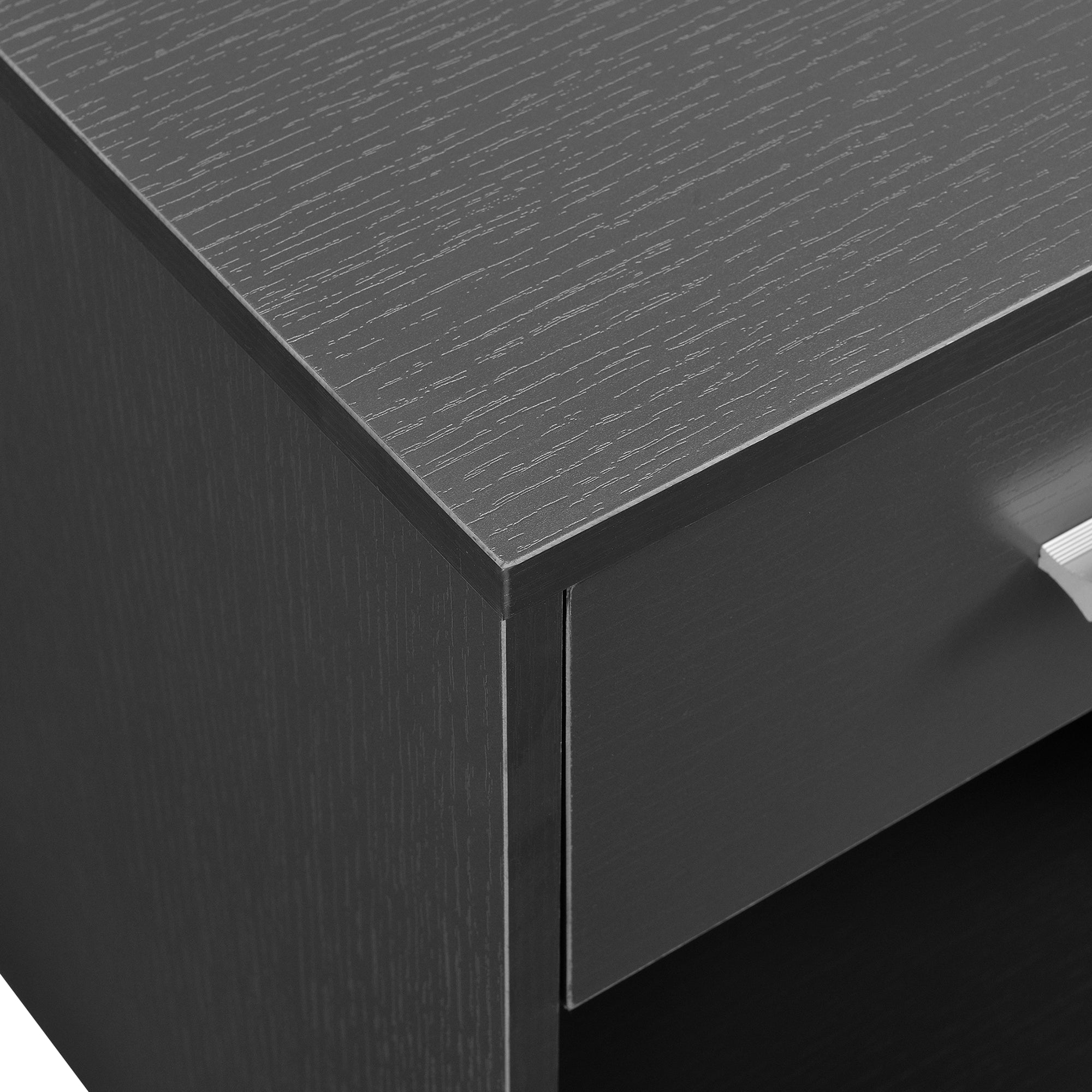 Comodino con Cassetto e Scomparto Aperto 36,5 x 29,5 x 38 cm - Grigio [en.casa]