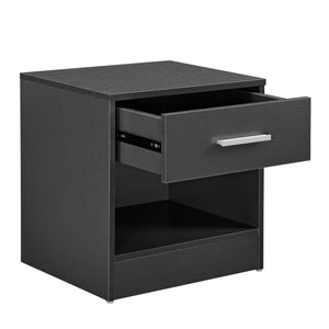 Comodino con Cassetto e Scomparto Aperto 36,5 x 29,5 x 38 cm - Grigio [en.casa]