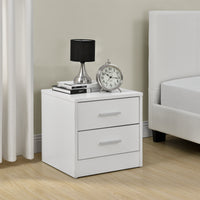 Comodino con 2 Cassetti 38 x 34 x 37 cm - Bianco [en.casa]
